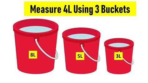 Measure 4l Using Given 3 Buckets Puzzle Youtube