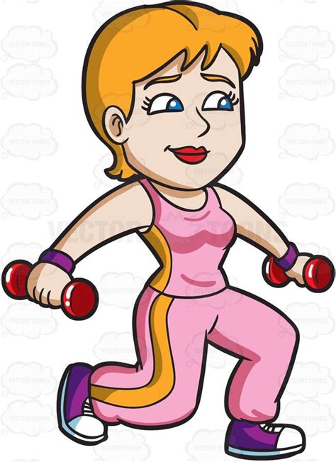 A Woman Working Out In A Gym Cute Cartoon Pictures Cartoon Drawings