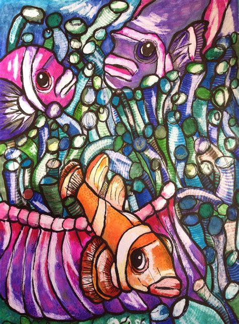 There are 1458 coral reef painting for sale on etsy, and they cost $43.52 on average. THE CORAL REEF - Waterbased Textas (Markers) as Watercolour