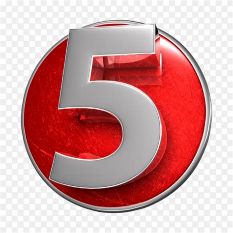3d Illustration Numbers Five Stainless Isolated On Transparent
