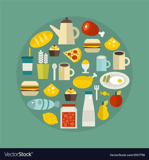 Food Circle Royalty Free Vector Image Vectorstock