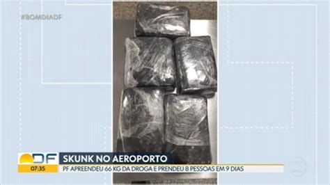 Polícia Federal apreende 66 kg de skunk no Aeroporto JK Bom Dia DF G1