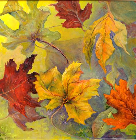 Falling Autumn Leaves Painting By Martha Zausmer Paul Fine Art America