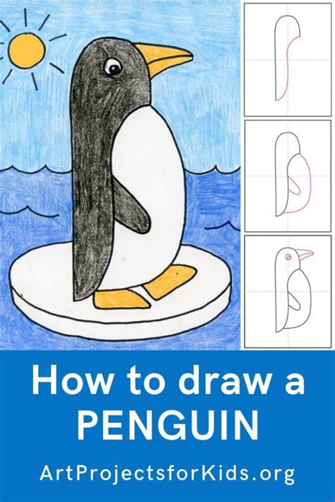 Easy How To Draw A Penguin Tutorial Video And Penguin Coloring Page