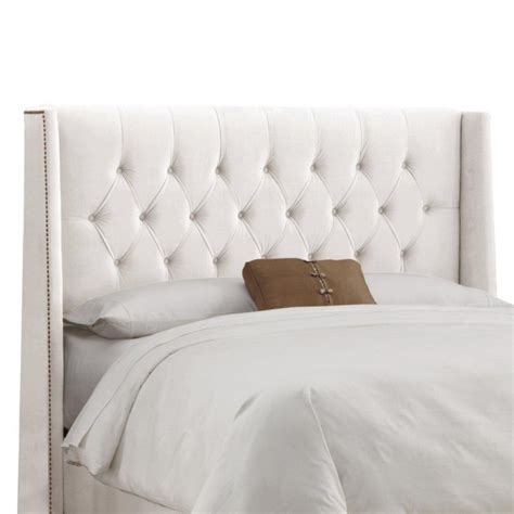 Skyline Furniture Upholstered California King Headboard In Velvet White