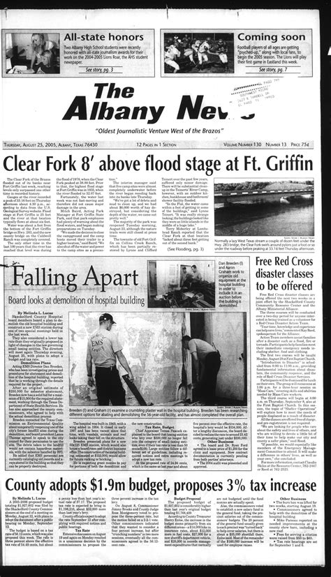 The Albany News (Albany, Tex.), Vol. 130, No. 13, Ed. 1 Thursday