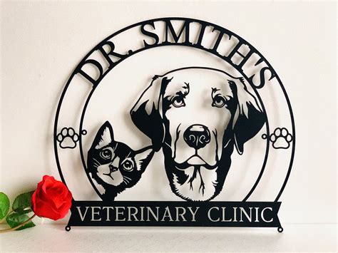 Personalized Veterinarian Name Sign Custom Veterinary Clinic Vet T