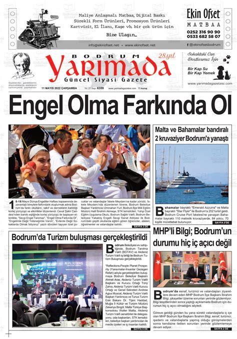 11 Mayıs 2022 tarihli Bodrum Yarimada Gazete Manşetleri