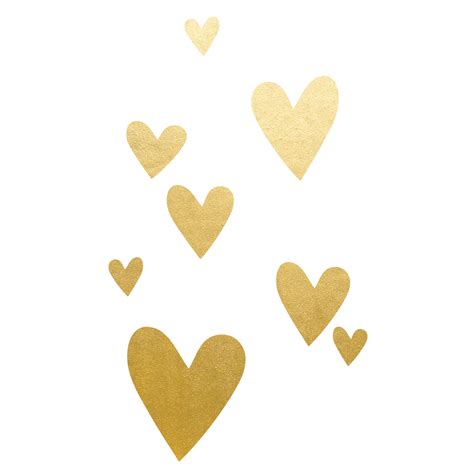 Gold Heart Png Png Mart