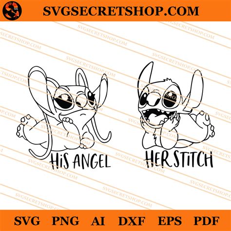 Her Stitch His Angel Svg Stitch Svg Stitch And Angel Svg