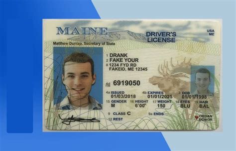 Maine Drivers License Psd Template New Edition Download Photoshop File