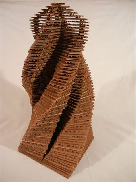 Cardboard Tower Cardboard Sculpture Cardboard Art Abstract Sculpture