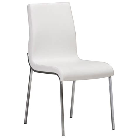 Dining room furniture velvet dining chair with golden chrome legs. Byford Modern Dining Chair - Chrome Legs, White | DCG Stores