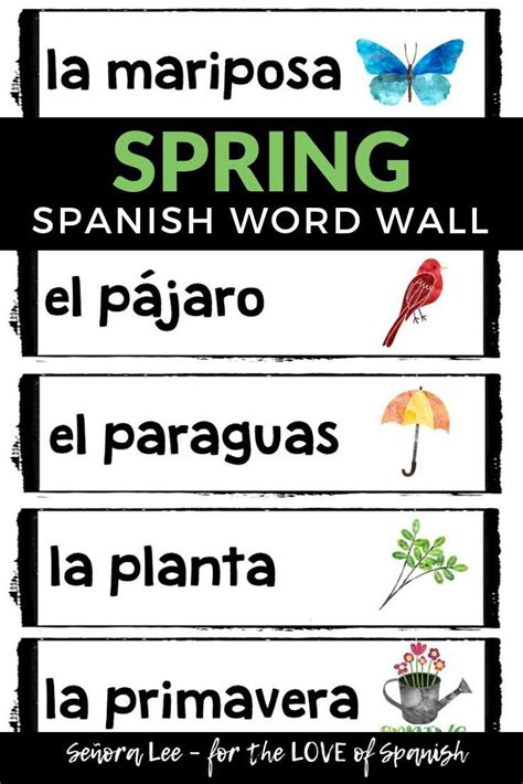 Spanish Spring Vocabulary Word Wall La Primavera Post 24 Spring