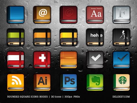 Rounded Square Icons Books By Deleket On Deviantart