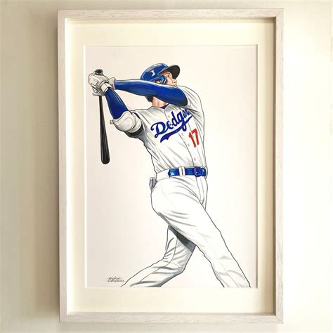 Print Of Acrylic Painting Shohei Ohtani Dodgers Etsy