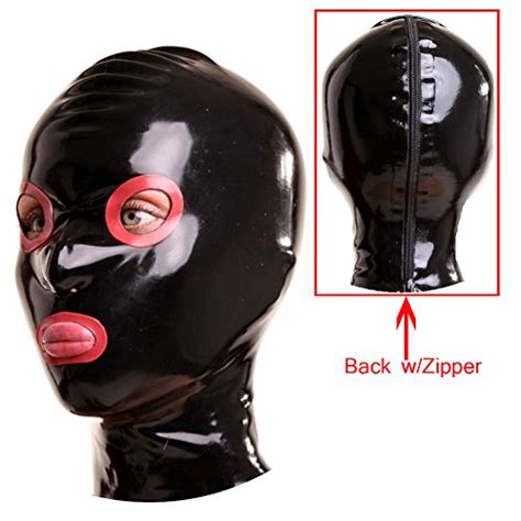 Exlatex Rubber Latex Hood Mask With Contrast Colour Around Eyes And