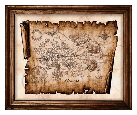 Parchment Moria Map Downloadable Artworklord Of The Ring Etsy