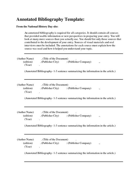 Annotated Bibliography Template Check More At