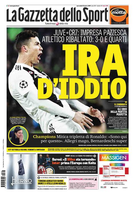 However, its role extends beyond news reporting and features, to direct involvement in major events. Gazzetta dello Sport, CorSport, Tuttosport: prime pagine ...