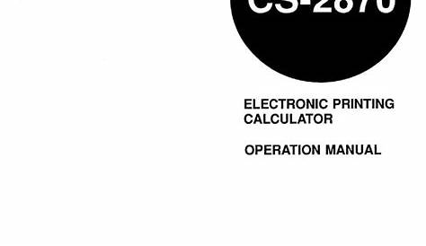 SHARP CS-2870 OPERATION MANUAL Pdf Download | ManualsLib