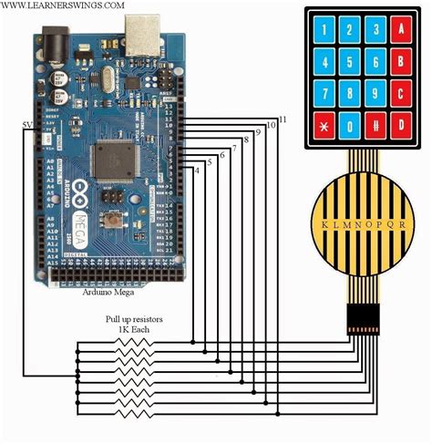 Demonstration Of Interfacing 4 4 Button Pad To Arduino Mega Circuit