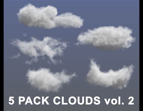 3d Clouds 5 Pack V2 Vdb Cgtrader
