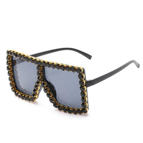 Crystal Square Sunglasses Bling Cateye Star Diamond Crystal Square Sunglasses Rhinestone Frame