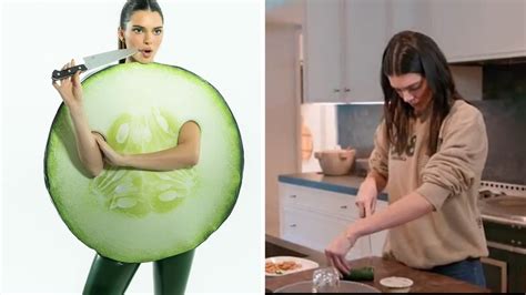 Kendall Jenner Dressed Up As Cucumber Poking Fun At That Viral Cucumber Cutting Fail Youtube