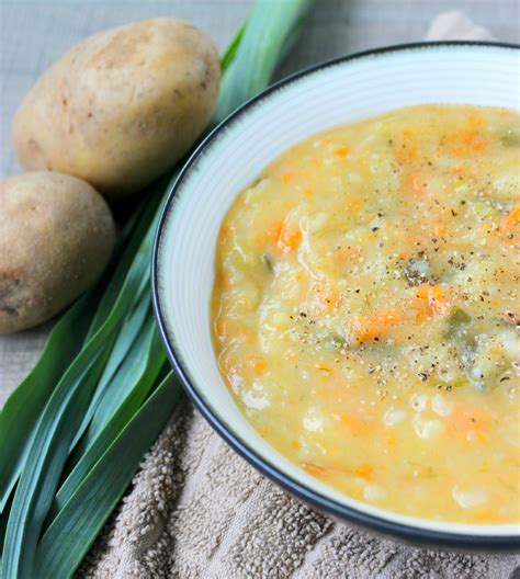 A Hearty Rendition Of Traditional Potato And Leek Soup Made Without