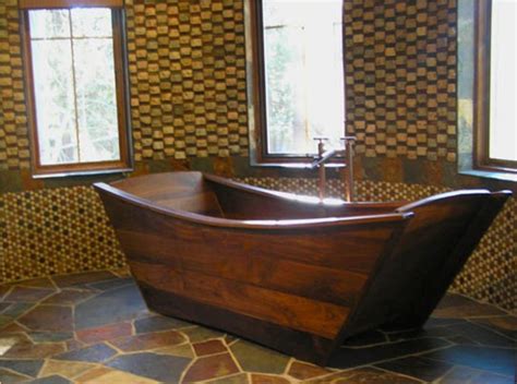 Besides plastic, the standard material for. 10 Wooden Bathtub Ideas | Woodz