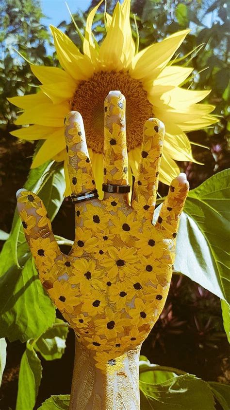 Im The Sunflower Art Palm Painting Paint Sunflower