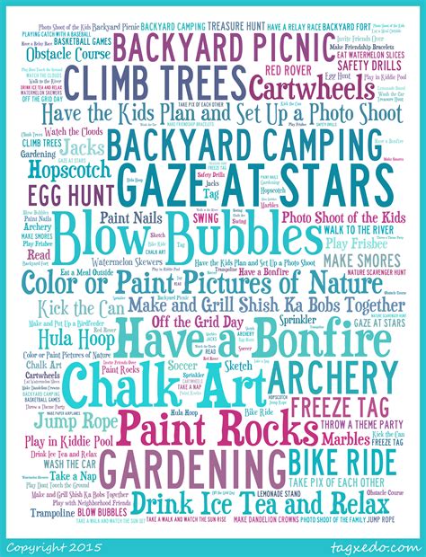 Fun Things To Do At Home Outside 85x11 3