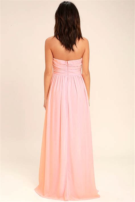 Lovely Maxi Dress Blush Pink Dress Strapless Dress 84 00