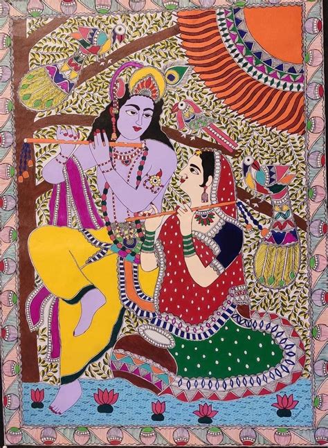 Buy Madhubani Radha Krishna Painting Radha Krishna Madhubani Painting