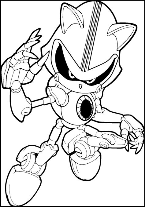 Metal Sonic Robot Coloring Pages For Kids F8p Printable Sonic The