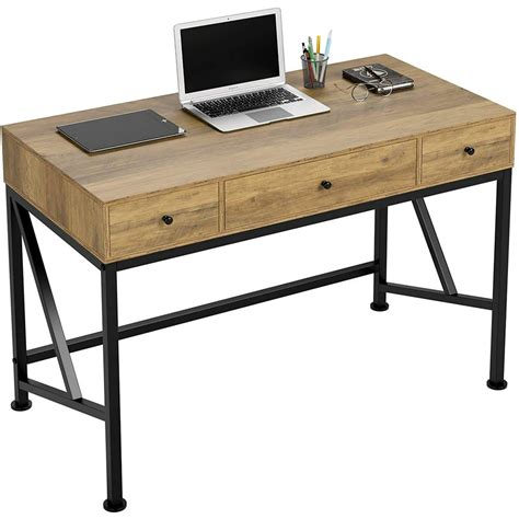 Cinak Computer Desk With Drawers 42 Home Office Rustic Writing Desk