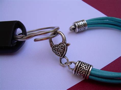 Womens Turquoise Leather Bracelet - Valet Keychain - Four Strand - Womens Jewelry - Womens 