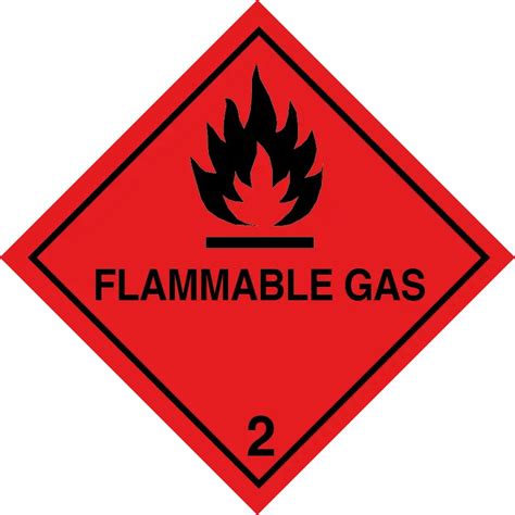 Class 2 1 Flammable Gas Label Dangerous Goods