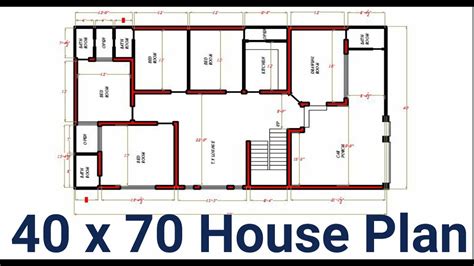 Get Free 40 X 70 House Plan 40 By 70 House Plan With 4 Bed Room