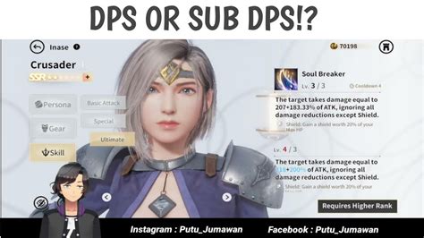Tips Build Best Normal Ssr Dps Sub Dps Persona Inase Crusader Rise Of Eros Youtube