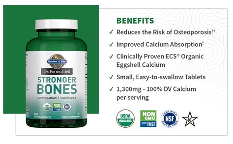 Calcium not only nourishes your bones, but also plays a role in. Amazon.com: Garden of Life Dr. Formulated Stronger Bones ...