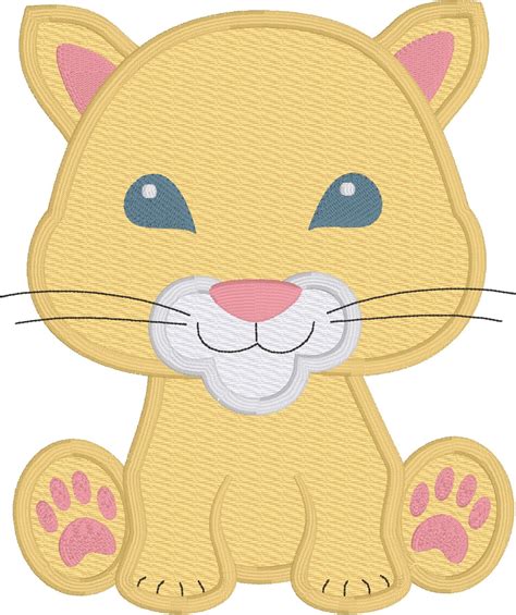 Cougar Jaguar Lioness Baby Applique Embroidery Design Etsy