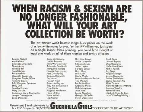When Racism And Sexism Are No Longer Fashionable What Will Your Art