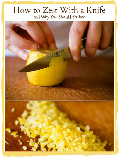 Instead of getting short pieces from the side of the lemon, turn the fruit as you zest it to get a long curlicue. How to Zest With a Knife and Why You Should Bother | Cupcake Project