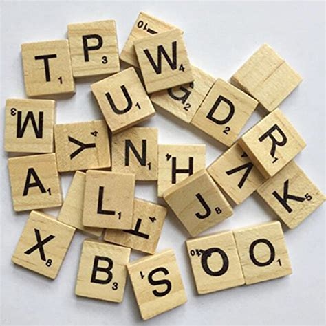 Sunnyglade 200pcs Wood Letter Tileswooden Scrabble Tiles A Z Capital