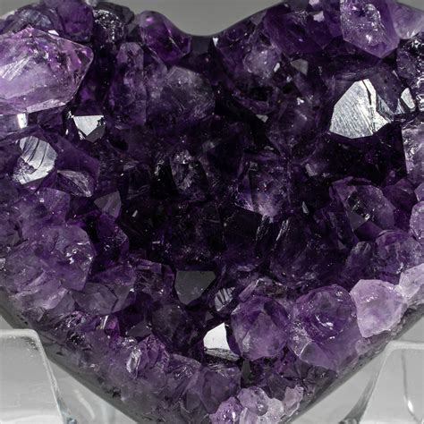 Genuine Amethyst Crystal Clustered Heart With Velvet Pouch V2 Astro