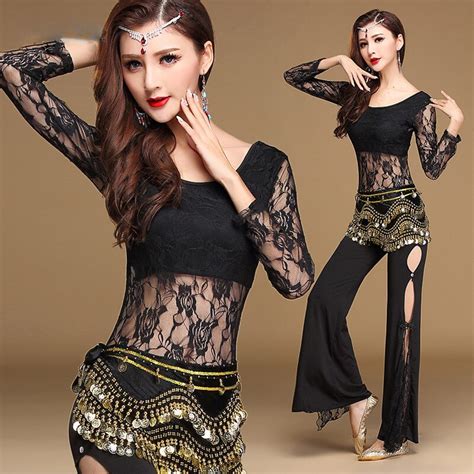 3pcs Set Women Belly Dance Clothing Sexy Dancewear Spandex Practice Outfit Lace Costume For