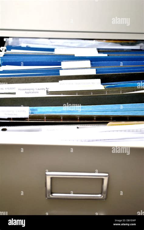 Files In An Open Drawer Stock Photo Alamy