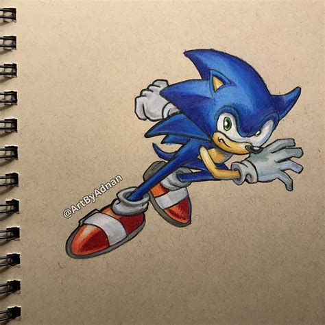 Sonic Colored Pencil Art By Adnan